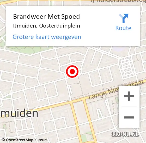 Locatie op kaart van de 112 melding: Brandweer Met Spoed Naar IJmuiden, Oosterduinplein op 10 augustus 2019 11:33