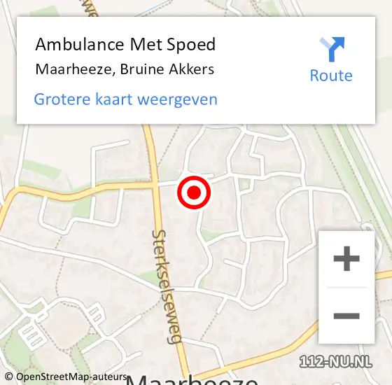 Locatie op kaart van de 112 melding: Ambulance Met Spoed Naar Maarheeze, Bruine Akkers op 10 augustus 2019 13:15