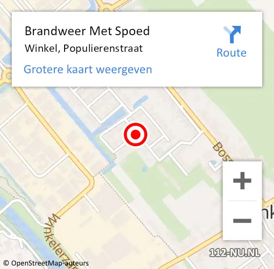 Locatie op kaart van de 112 melding: Brandweer Met Spoed Naar Winkel, Populierenstraat op 10 augustus 2019 13:21