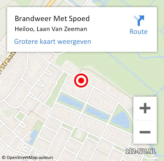 Locatie op kaart van de 112 melding: Brandweer Met Spoed Naar Heiloo, Laan Van Zeeman op 10 augustus 2019 14:05