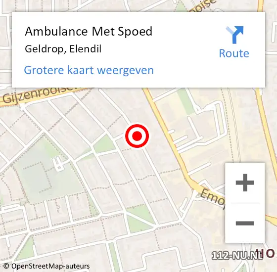 Locatie op kaart van de 112 melding: Ambulance Met Spoed Naar Geldrop, Elendil op 10 augustus 2019 15:29