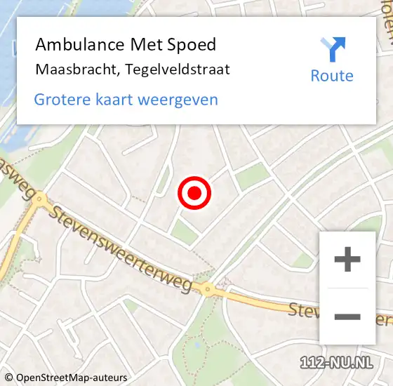Locatie op kaart van de 112 melding: Ambulance Met Spoed Naar Maasbracht, Tegelveldstraat op 10 augustus 2019 16:42