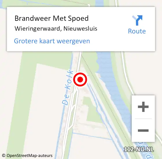 Locatie op kaart van de 112 melding: Brandweer Met Spoed Naar Wieringerwaard, Nieuwesluis op 10 augustus 2019 17:10