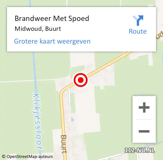 Locatie op kaart van de 112 melding: Brandweer Met Spoed Naar Midwoud, Buurt op 10 augustus 2019 17:30