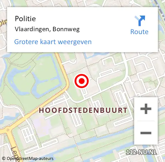 Locatie op kaart van de 112 melding: Politie Vlaardingen, Bonnweg op 10 augustus 2019 17:34