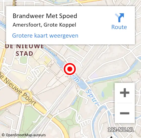 Locatie op kaart van de 112 melding: Brandweer Met Spoed Naar Amersfoort, Grote Koppel op 10 augustus 2019 18:06