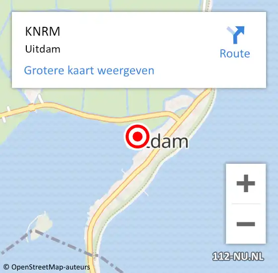 Locatie op kaart van de 112 melding: KNRM Uitdam op 10 augustus 2019 20:11