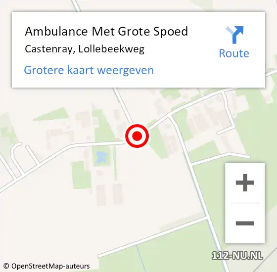 Locatie op kaart van de 112 melding: Ambulance Met Grote Spoed Naar Castenray, Lollebeekweg op 10 augustus 2019 20:25