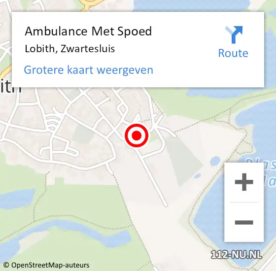 Locatie op kaart van de 112 melding: Ambulance Met Spoed Naar Lobith, Zwartesluis op 10 augustus 2019 22:23