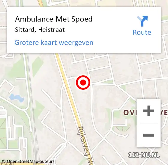 Locatie op kaart van de 112 melding: Ambulance Met Spoed Naar Sittard, Heistraat op 10 april 2014 10:50