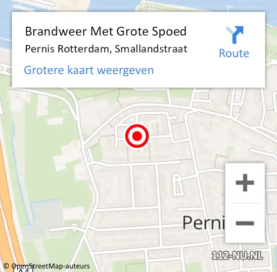 Locatie op kaart van de 112 melding: Brandweer Met Grote Spoed Naar Pernis Rotterdam, Smallandstraat op 11 augustus 2019 01:01