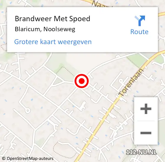 Locatie op kaart van de 112 melding: Brandweer Met Spoed Naar Blaricum, Noolseweg op 11 augustus 2019 05:04