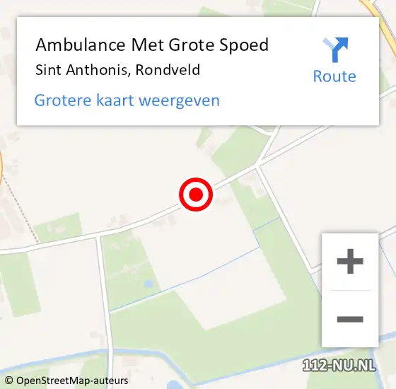 Locatie op kaart van de 112 melding: Ambulance Met Grote Spoed Naar Sint Anthonis, Rondveld op 11 augustus 2019 07:39