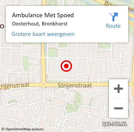 Locatie op kaart van de 112 melding: Ambulance Met Spoed Naar Oosterhout, Bronkhorst op 11 augustus 2019 09:47