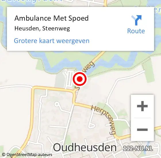 Locatie op kaart van de 112 melding: Ambulance Met Spoed Naar Heusden, Steenweg op 11 augustus 2019 10:13