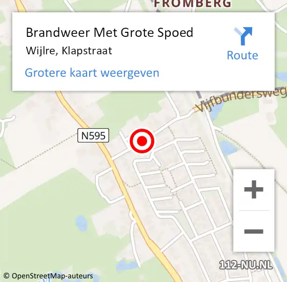 Locatie op kaart van de 112 melding: Brandweer Met Grote Spoed Naar Wijlre, Klapstraat op 11 augustus 2019 10:25