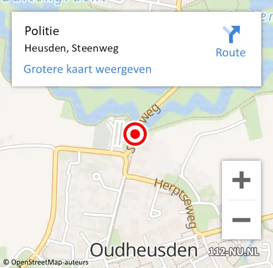 Locatie op kaart van de 112 melding: Politie Heusden, Steenweg op 11 augustus 2019 11:17