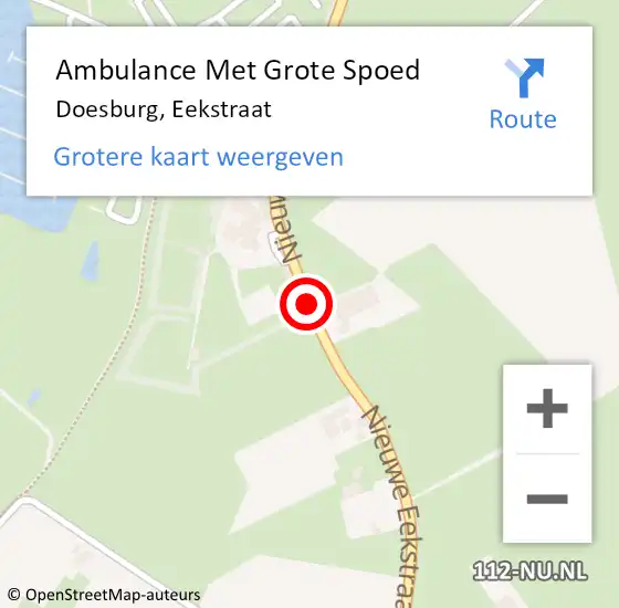 Locatie op kaart van de 112 melding: Ambulance Met Grote Spoed Naar Doesburg, Eekstraat op 11 augustus 2019 11:47