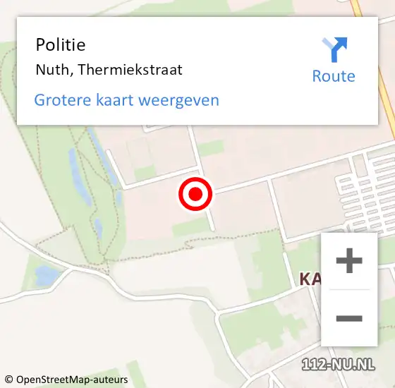 Locatie op kaart van de 112 melding: Politie Nuth, Thermiekstraat op 10 april 2014 11:30