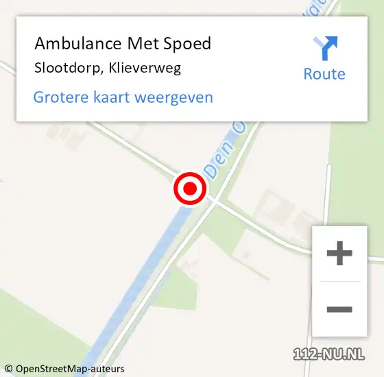 Locatie op kaart van de 112 melding: Ambulance Met Spoed Naar Slootdorp, Klieverweg op 11 augustus 2019 13:20