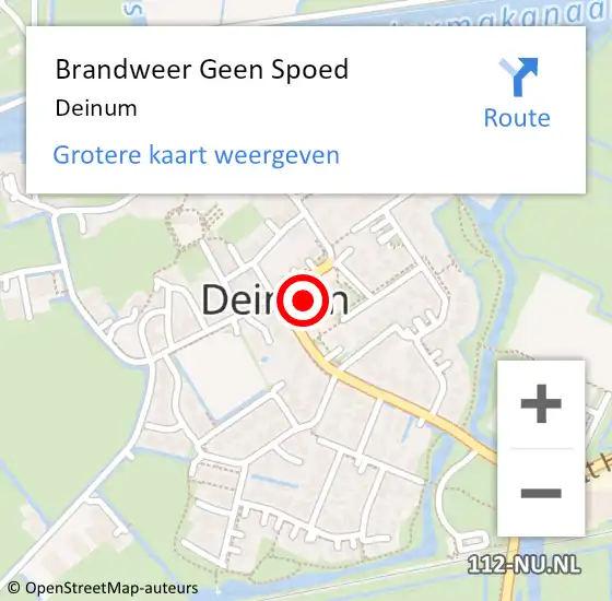 Locatie op kaart van de 112 melding: Brandweer Geen Spoed Naar Deinum op 11 augustus 2019 13:26