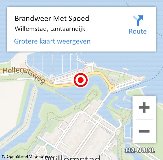 Locatie op kaart van de 112 melding: Brandweer Met Spoed Naar Willemstad, Lantaarndijk op 11 augustus 2019 14:25