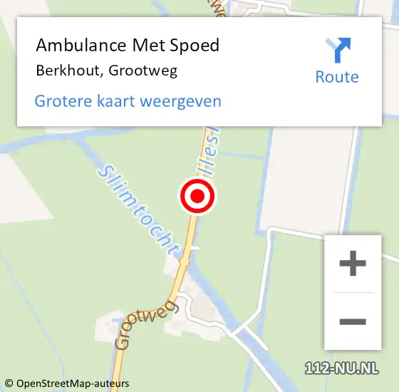 Locatie op kaart van de 112 melding: Ambulance Met Spoed Naar Berkhout, Grootweg op 11 augustus 2019 14:55