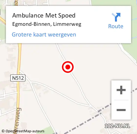 Locatie op kaart van de 112 melding: Ambulance Met Spoed Naar Egmond-Binnen, Limmerweg op 11 augustus 2019 15:31