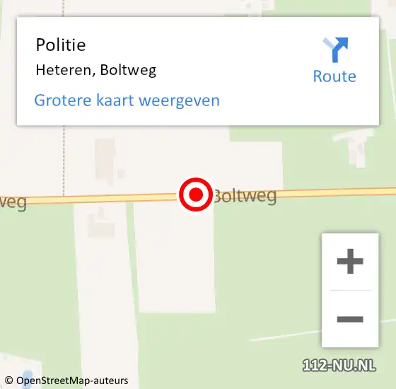 Locatie op kaart van de 112 melding: Politie Heteren, Boltweg op 11 augustus 2019 19:36