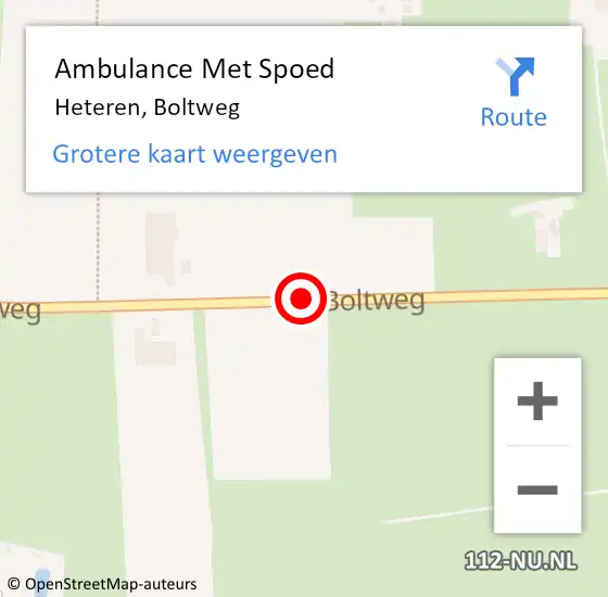 Locatie op kaart van de 112 melding: Ambulance Met Spoed Naar Heteren, Boltweg op 11 augustus 2019 19:36