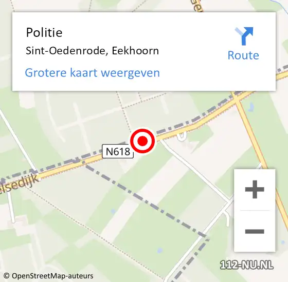 Locatie op kaart van de 112 melding: Politie Sint-Oedenrode, Eekhoorn op 11 augustus 2019 21:13