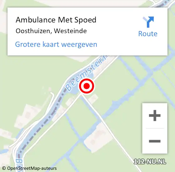Locatie op kaart van de 112 melding: Ambulance Met Spoed Naar Oosthuizen, Westeinde op 11 augustus 2019 22:17