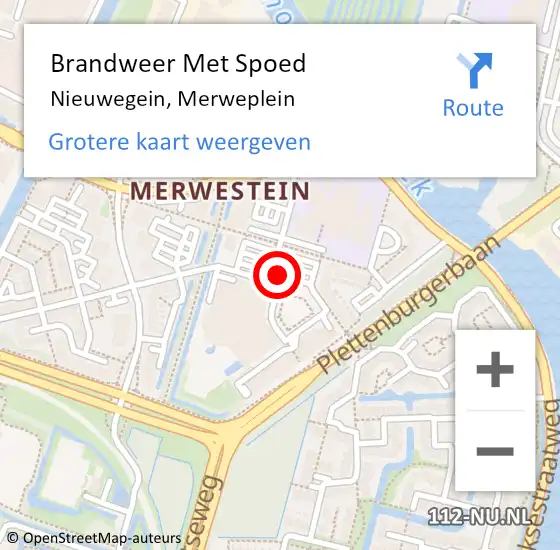 Locatie op kaart van de 112 melding: Brandweer Met Spoed Naar Nieuwegein, Merweplein op 11 augustus 2019 22:35