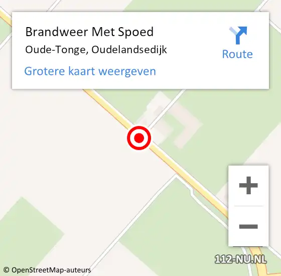 Locatie op kaart van de 112 melding: Brandweer Met Spoed Naar Oude-Tonge, Oudelandsedijk op 12 augustus 2019 05:16