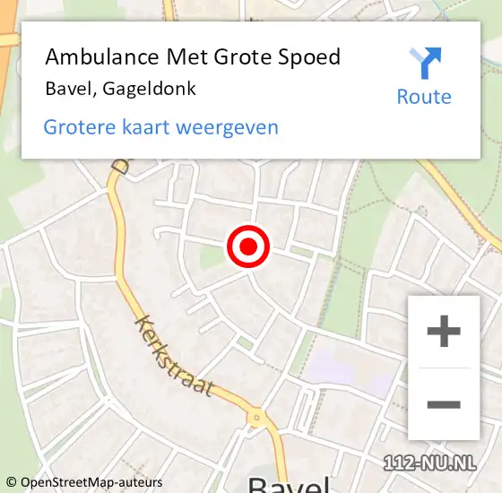 Locatie op kaart van de 112 melding: Ambulance Met Grote Spoed Naar Bavel, Gageldonk op 12 augustus 2019 11:53