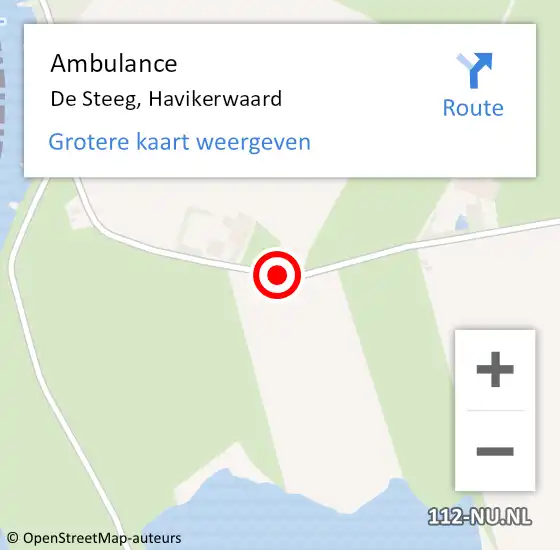 Locatie op kaart van de 112 melding: Ambulance De Steeg, Havikerwaard op 12 augustus 2019 16:40