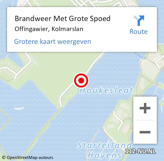 Locatie op kaart van de 112 melding: Brandweer Met Grote Spoed Naar Offingawier, Kolmarslan op 12 augustus 2019 16:50