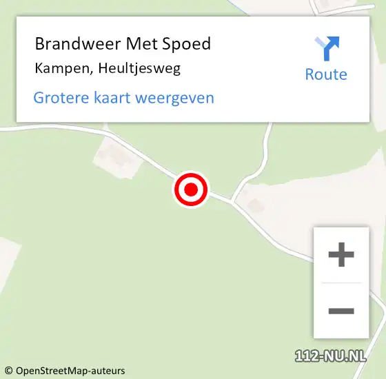 Locatie op kaart van de 112 melding: Brandweer Met Spoed Naar Kampen, Heultjesweg op 12 augustus 2019 19:02