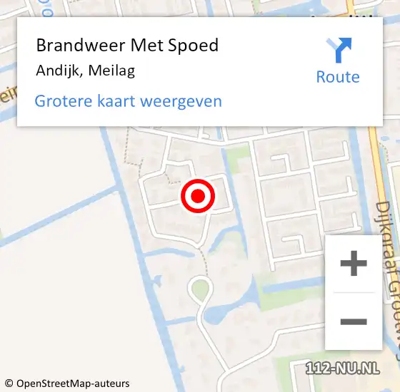 Locatie op kaart van de 112 melding: Brandweer Met Spoed Naar Andijk, Meilag op 12 augustus 2019 20:37