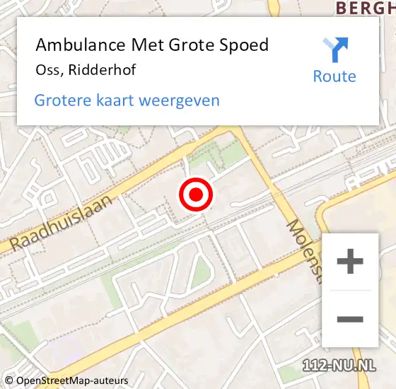 Locatie op kaart van de 112 melding: Ambulance Met Grote Spoed Naar Oss, Ridderhof op 12 augustus 2019 23:28