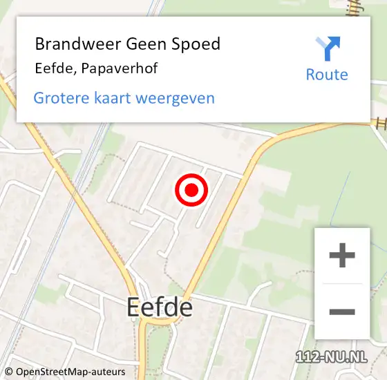 Locatie op kaart van de 112 melding: Brandweer Geen Spoed Naar Eefde, Papaverhof op 13 augustus 2019 00:06