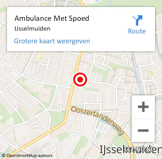 Locatie op kaart van de 112 melding: Ambulance Met Spoed Naar IJsselmuiden op 13 augustus 2019 11:07