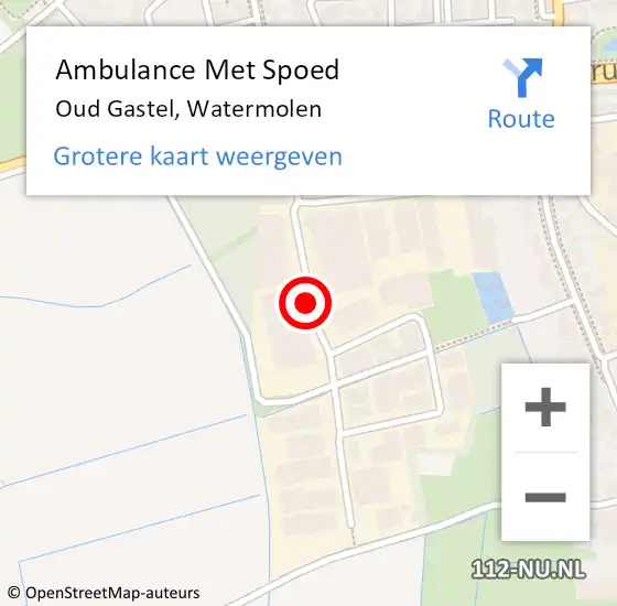 Locatie op kaart van de 112 melding: Ambulance Met Spoed Naar Oud Gastel, Watermolen op 13 augustus 2019 11:08