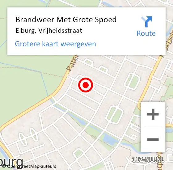 Locatie op kaart van de 112 melding: Brandweer Met Grote Spoed Naar Elburg, Vrijheidsstraat op 13 augustus 2019 12:09