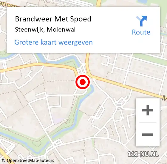 Locatie op kaart van de 112 melding: Brandweer Met Spoed Naar Steenwijk, Molenwal op 13 augustus 2019 16:59