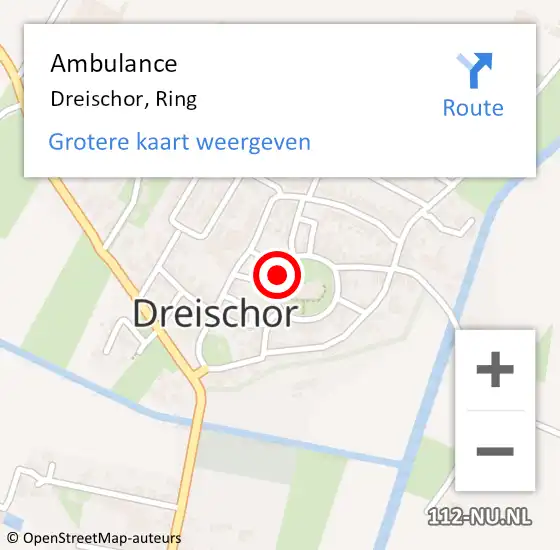 Locatie op kaart van de 112 melding: Ambulance Dreischor, Ring op 10 april 2014 14:49