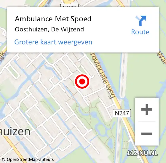 Locatie op kaart van de 112 melding: Ambulance Met Spoed Naar Oosthuizen, De Wijzend op 13 augustus 2019 20:02