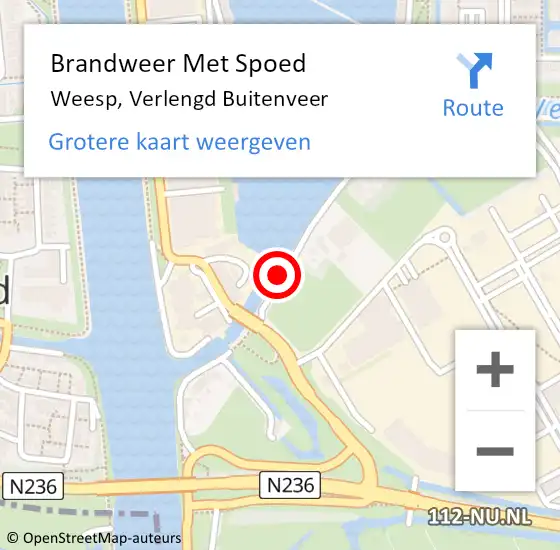 Locatie op kaart van de 112 melding: Brandweer Met Spoed Naar Weesp, Verlengd Buitenveer op 13 augustus 2019 20:23