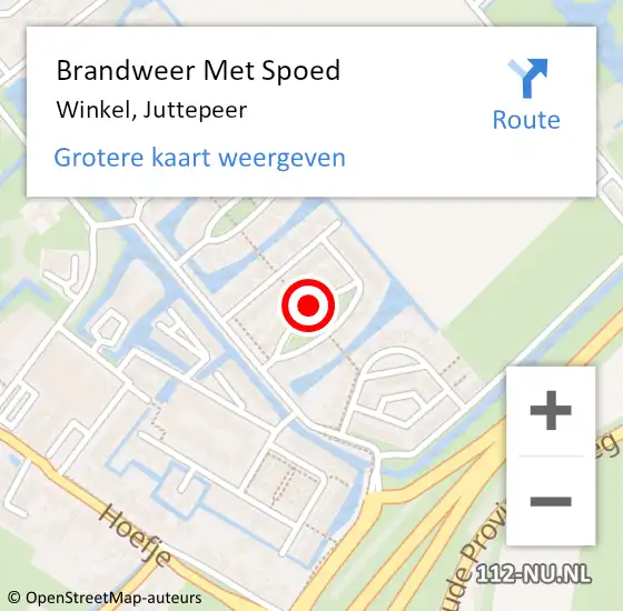 Locatie op kaart van de 112 melding: Brandweer Met Spoed Naar Winkel, Juttepeer op 13 augustus 2019 20:43