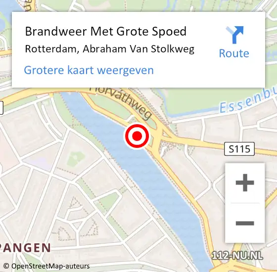 Locatie op kaart van de 112 melding: Brandweer Met Grote Spoed Naar Rotterdam, Abraham Van Stolkweg op 14 augustus 2019 02:21